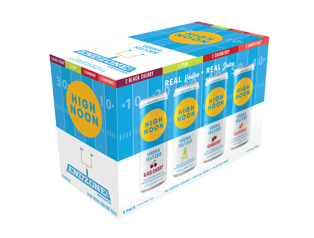 High Noon End Zone Pack Vodka Hard Seltzer Variety Pack 8 355ml Cans
