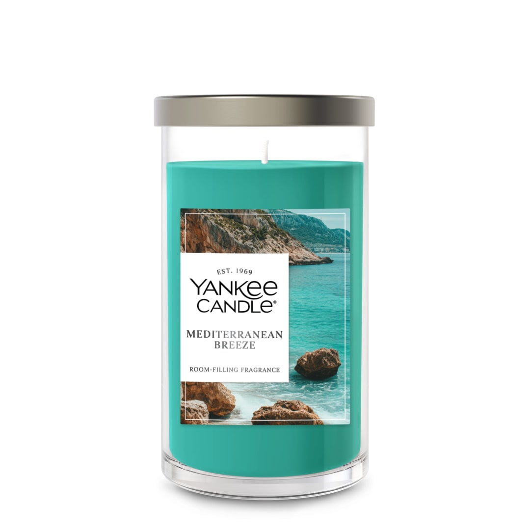 Yankee Candle Mediterranean Breeze, 14.25 oz Medium Pillar Candle with up to 115 Hour Burn Time