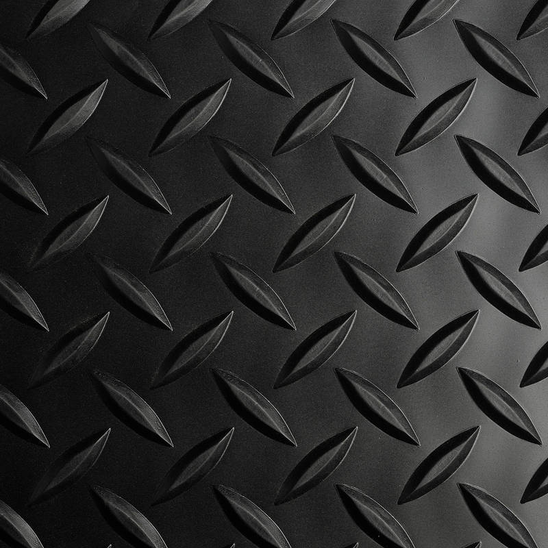 OBSOLETE WorkForce Vinyl Diamond Plate Commercial Grade Matting, 1/8" x 5' x 7', Black