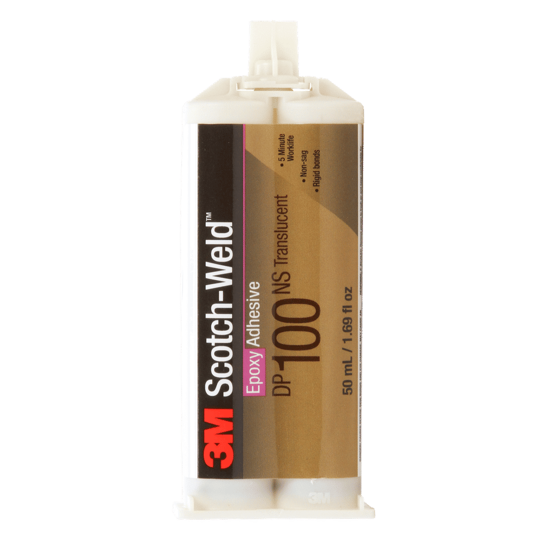 Adesivo Estrutural Epóxi 3M™ Scotch Weld™ DP100NS, Translúcido, 200 mL Duo-Pak, 12 por Caixa