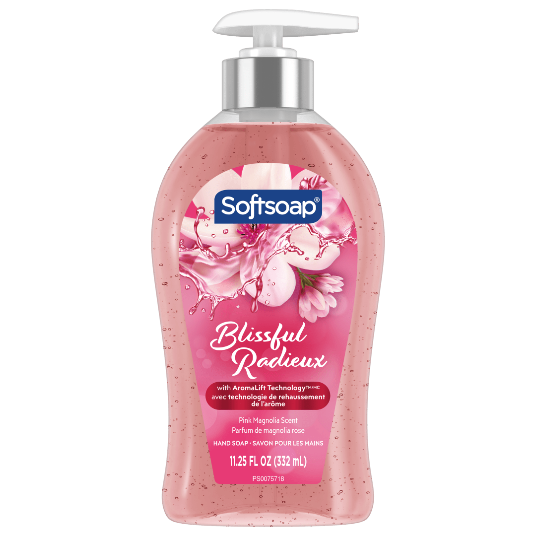 Softsoap Blissful Liquid Hand Soap, Paraben Free, pH Balanced, Pink Magnolia Scent, 332 mL Pump Bottle