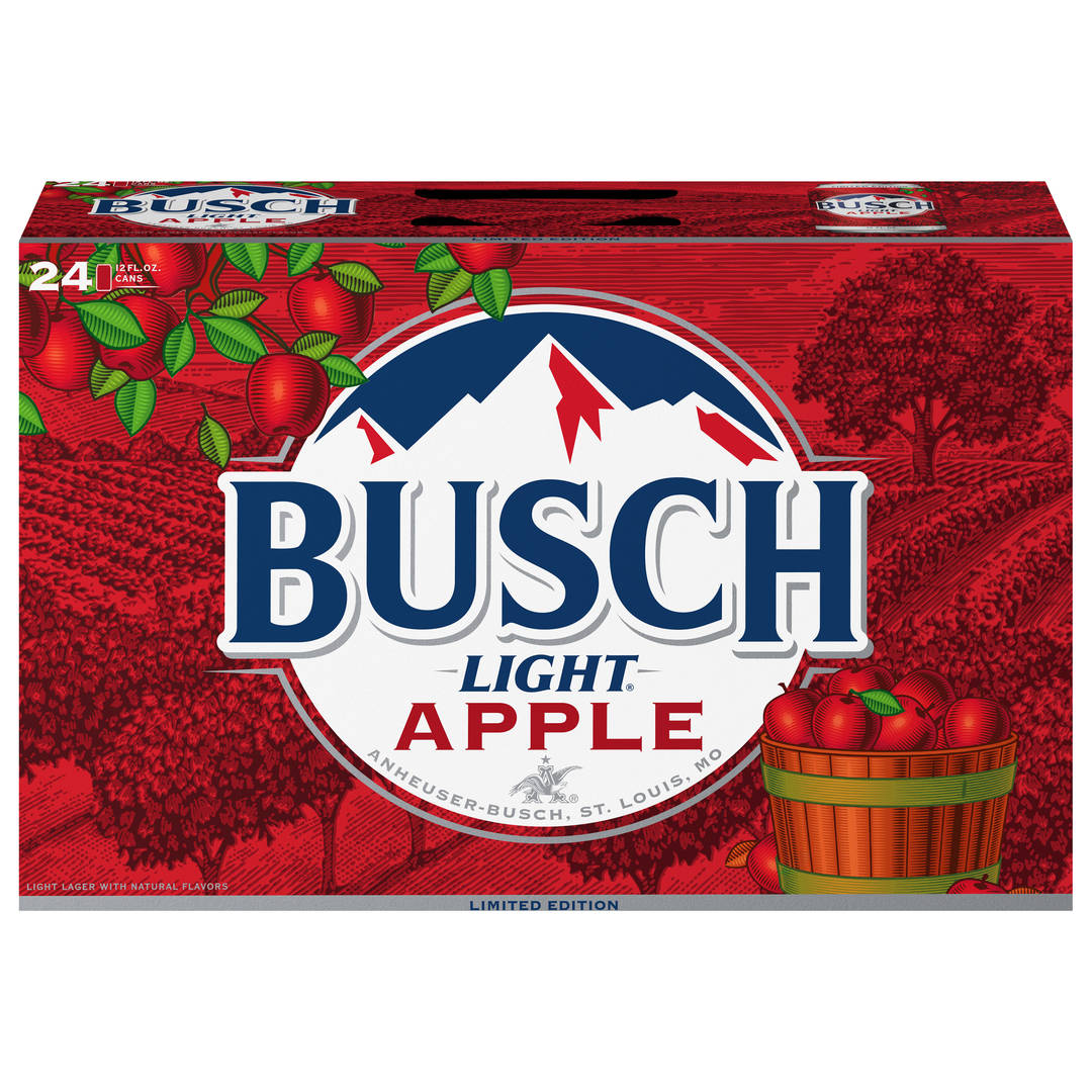 Busch Light Apple American Lager Beer 24 Pack, 12 fl oz Cans