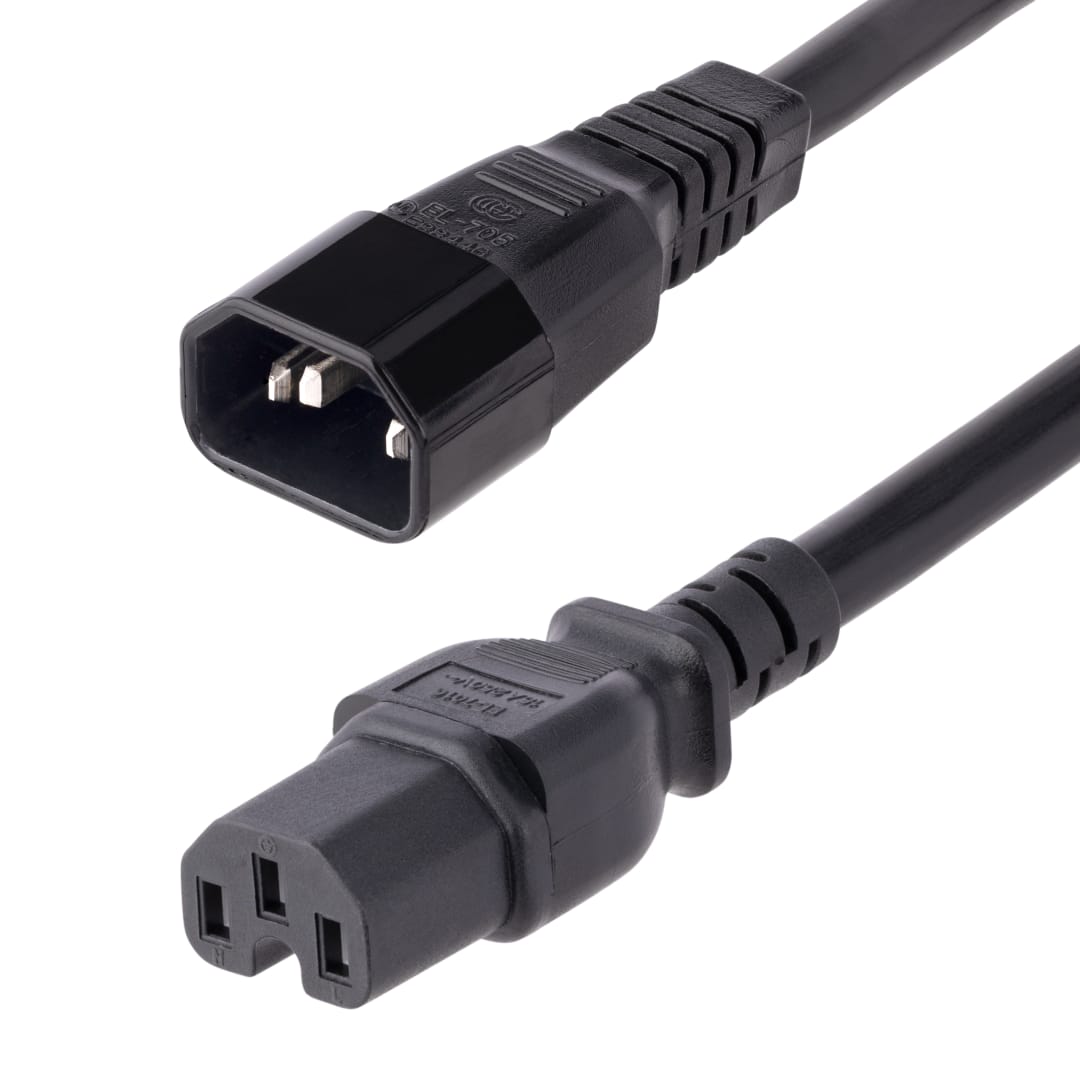 3 ft Computer Power Cord 14 AWG - C14 to C15.