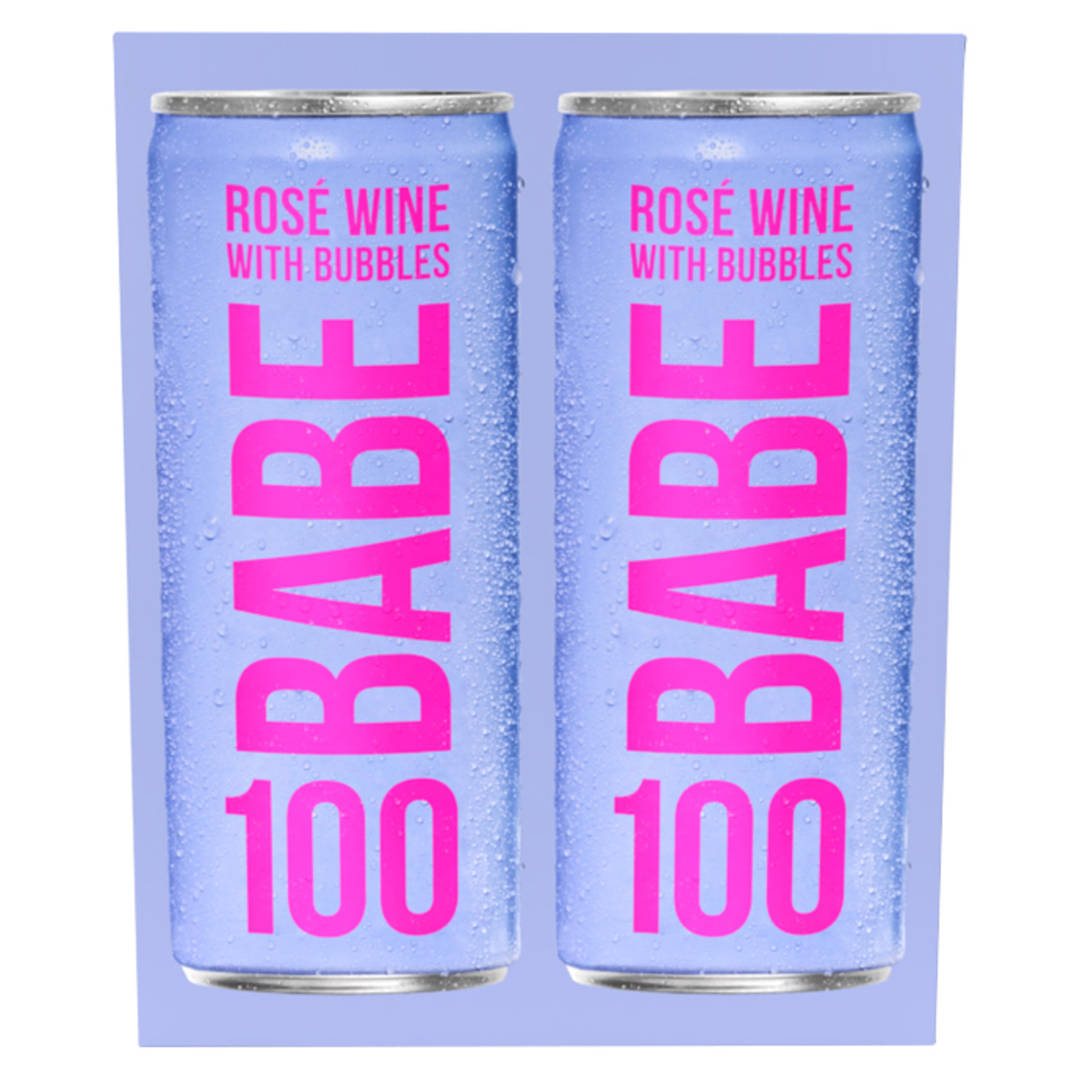 BABE 100 Rosé with Bubbles Wine - 4pk/250ml Cans