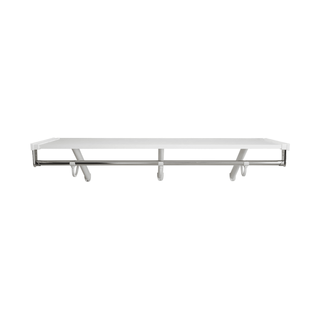 Rubbermaid 48" Premium Wood Shelving Kit White 1 Shelf Shelving Organization for Laundry/Closet/Home/Mudroom/Pantry