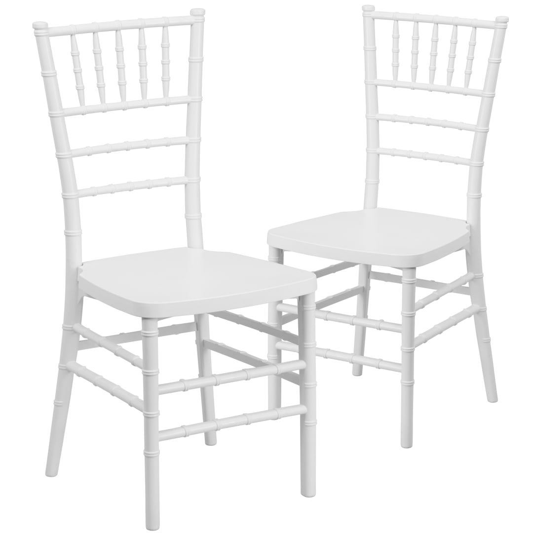 2 Pack HERCULES PREMIUM Series White Resin Stacking Chiavari Chair