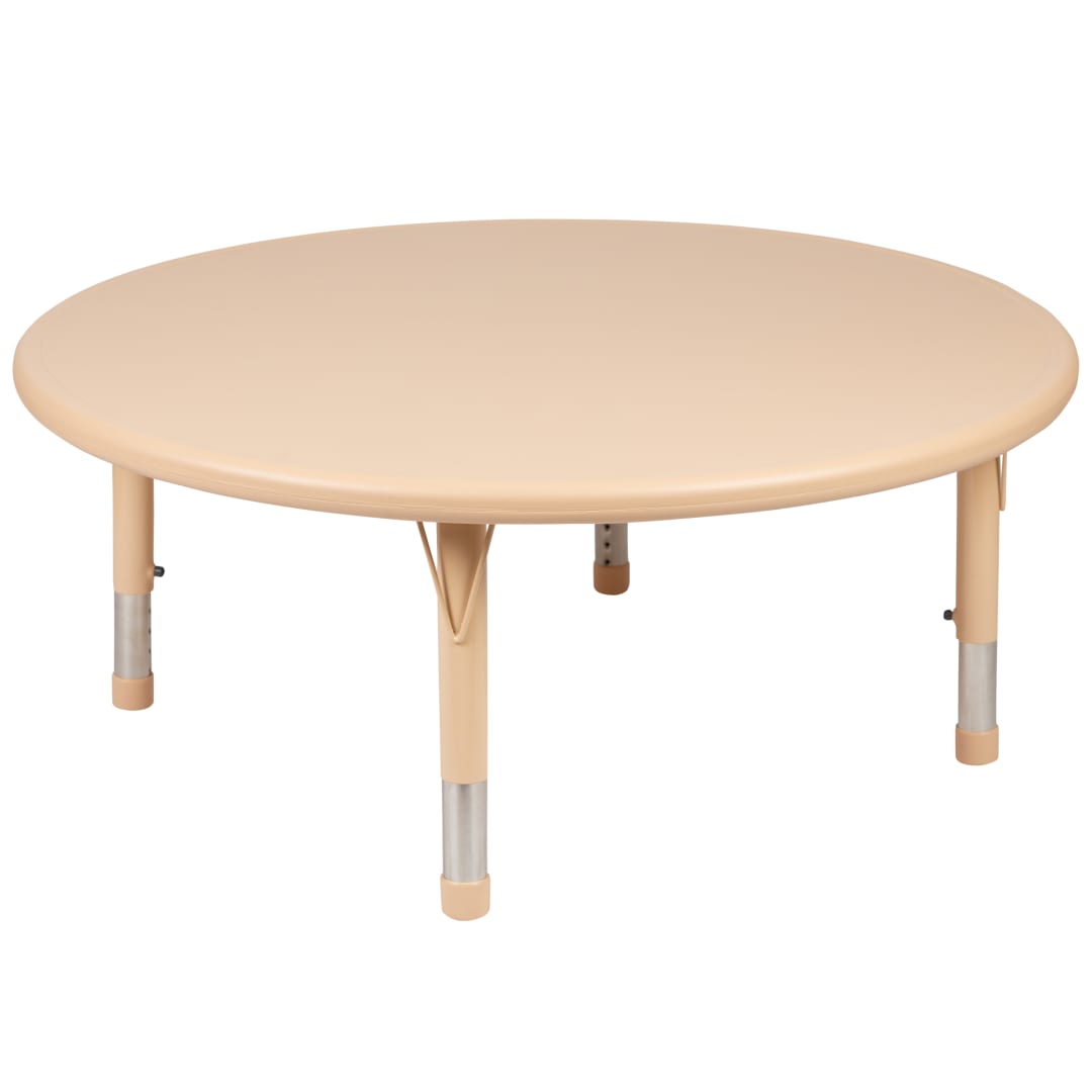 Wren 45" Round Natural Plastic Height Adjustable Activity Table