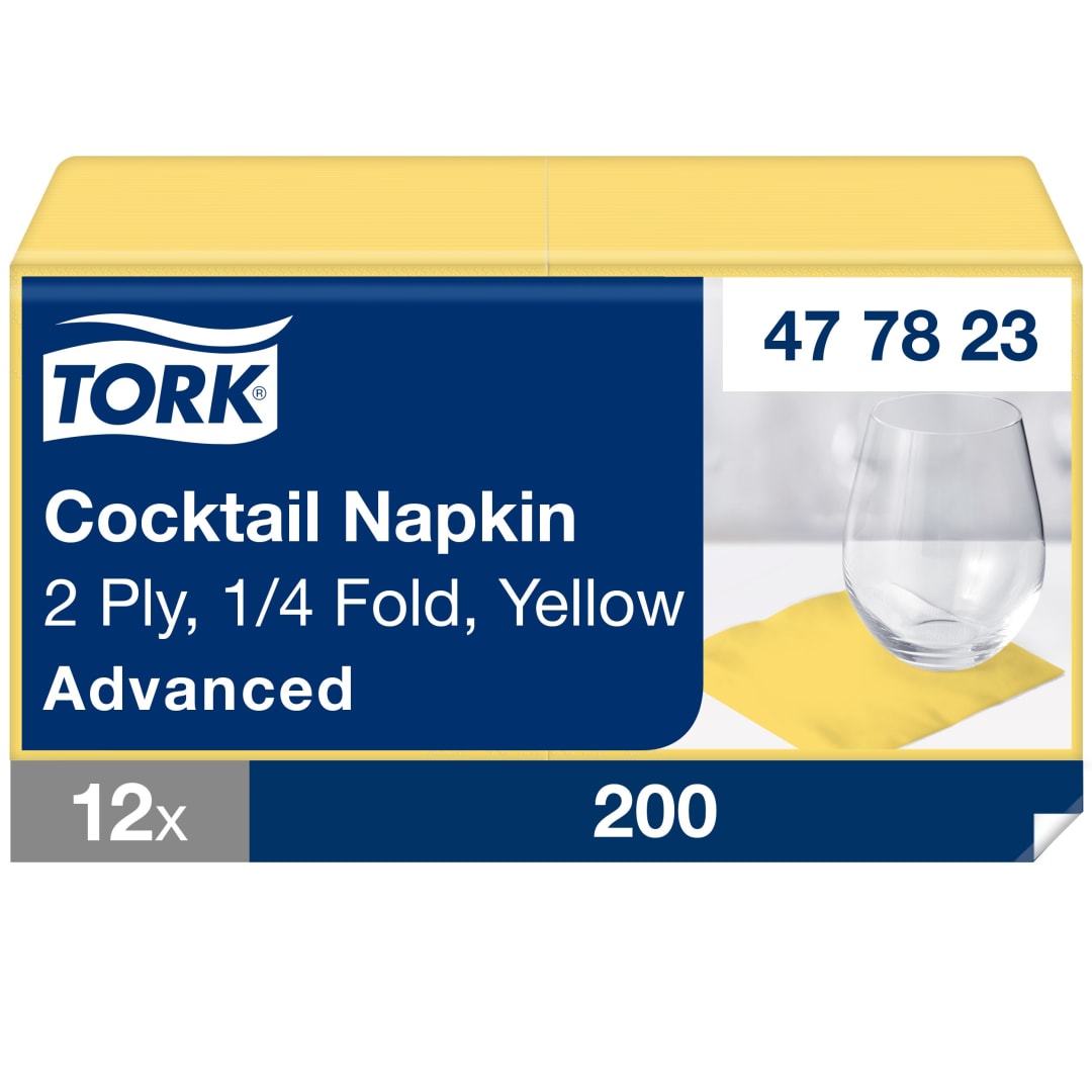 Tork Yellow Cocktail Napkin