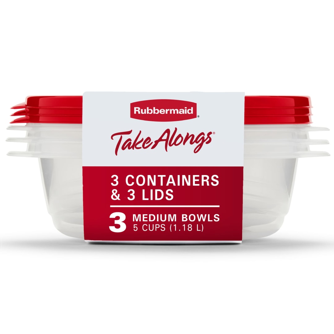 Rubbermaid® TakeAlongs® Food Storage Containers, 5 Cup, 3 Pack