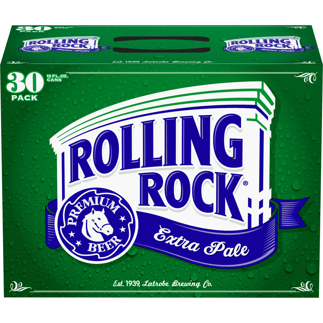 Rolling Rock Extra Pale Beer, 30 Pack 12 fl. oz. Cans, 4.6% ABV
