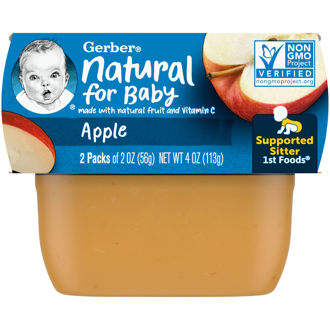 Gerber Stage 1 Baby Food, Apple Puree Tub, Baby Puree, 16PK
