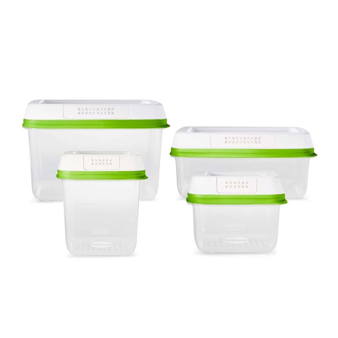 Rubbermaid® FreshWorks Produce Saver, Medium and Large Produce Containers, 8 Piece Set