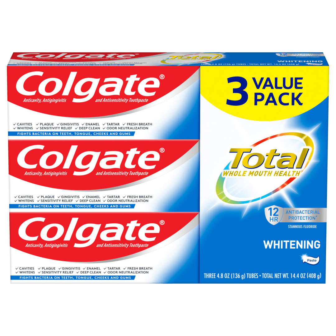 Colgate Total Whitening Toothpaste, 4.8 oz. 3-pack
