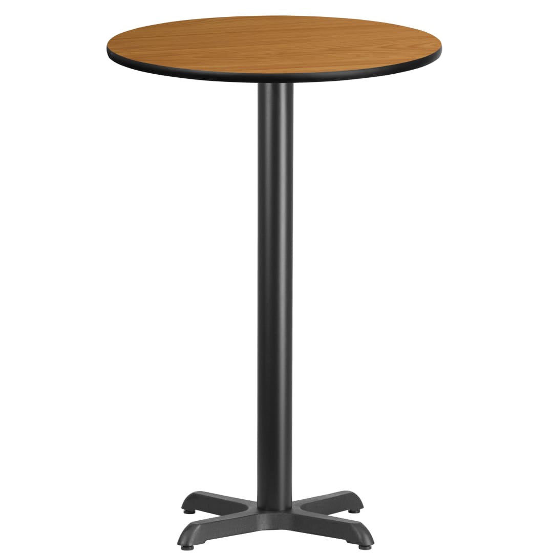 Stiles 24'' Round Natural Laminate Table Top with 22'' x 22'' Bar Height Table Base
