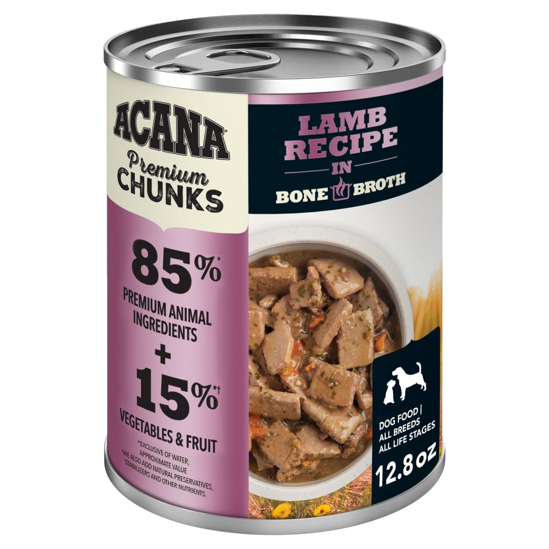 ACANA Premium Chunks in Bone Broth Grain-free Wet Dog Food Lamb Recipe