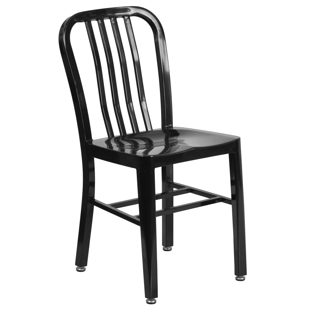 Gael Commercial Grade Black Metal Indoor-Outdoor Chair