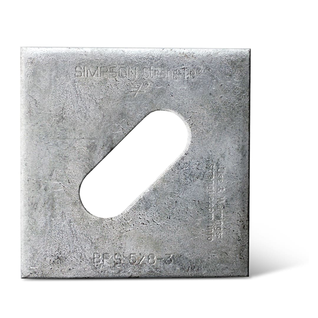 Simpson Strong-Tie BPS 5/8-3HDG BPS 3 in. x 3 in. HDG Slotted Bearing Plate with 5/8 in. Bolt Dia. (Pack of 50)