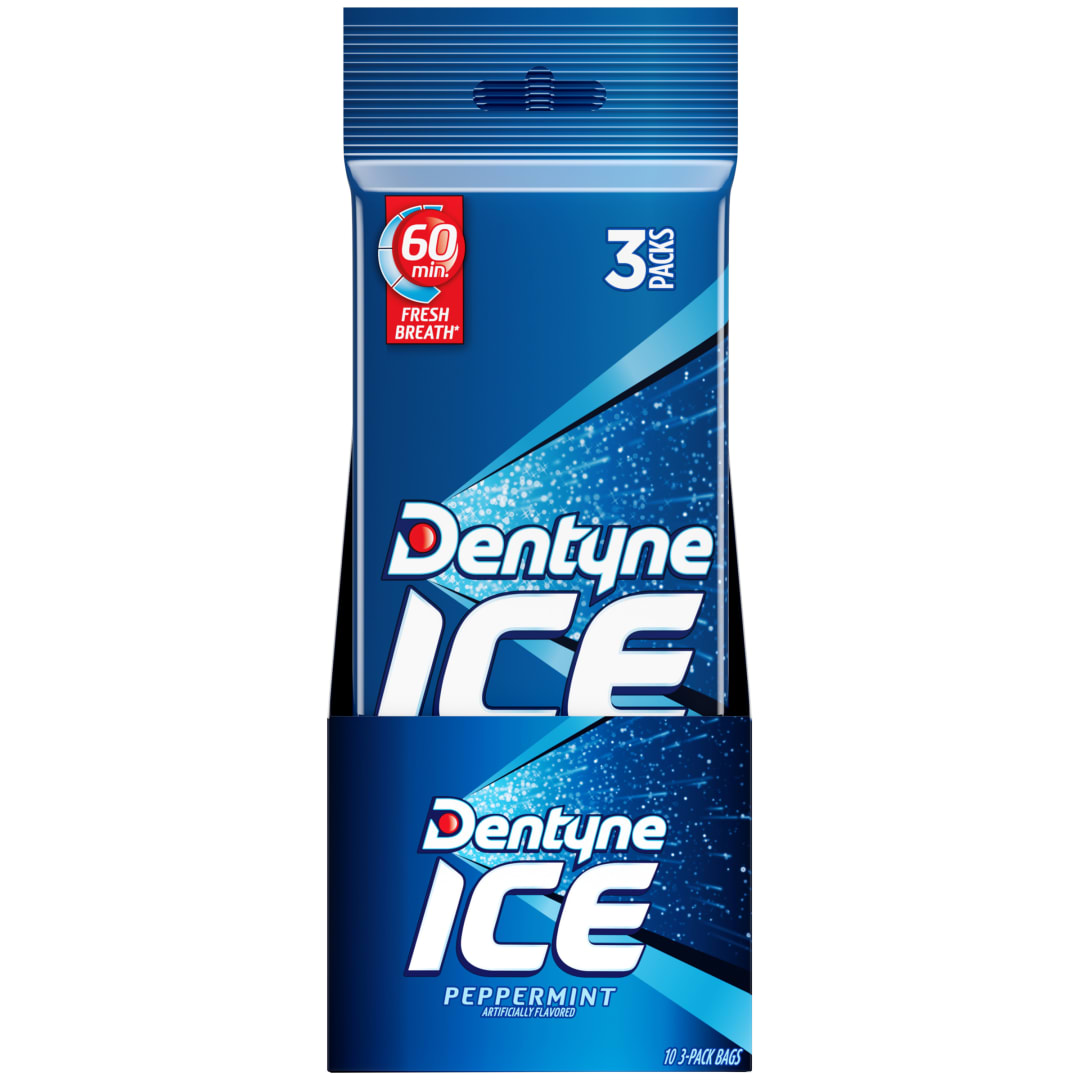 Dentyne Ice Sugar Free Chewing Gum Peppermint 48 pc MUP 3pks - 10 Pack