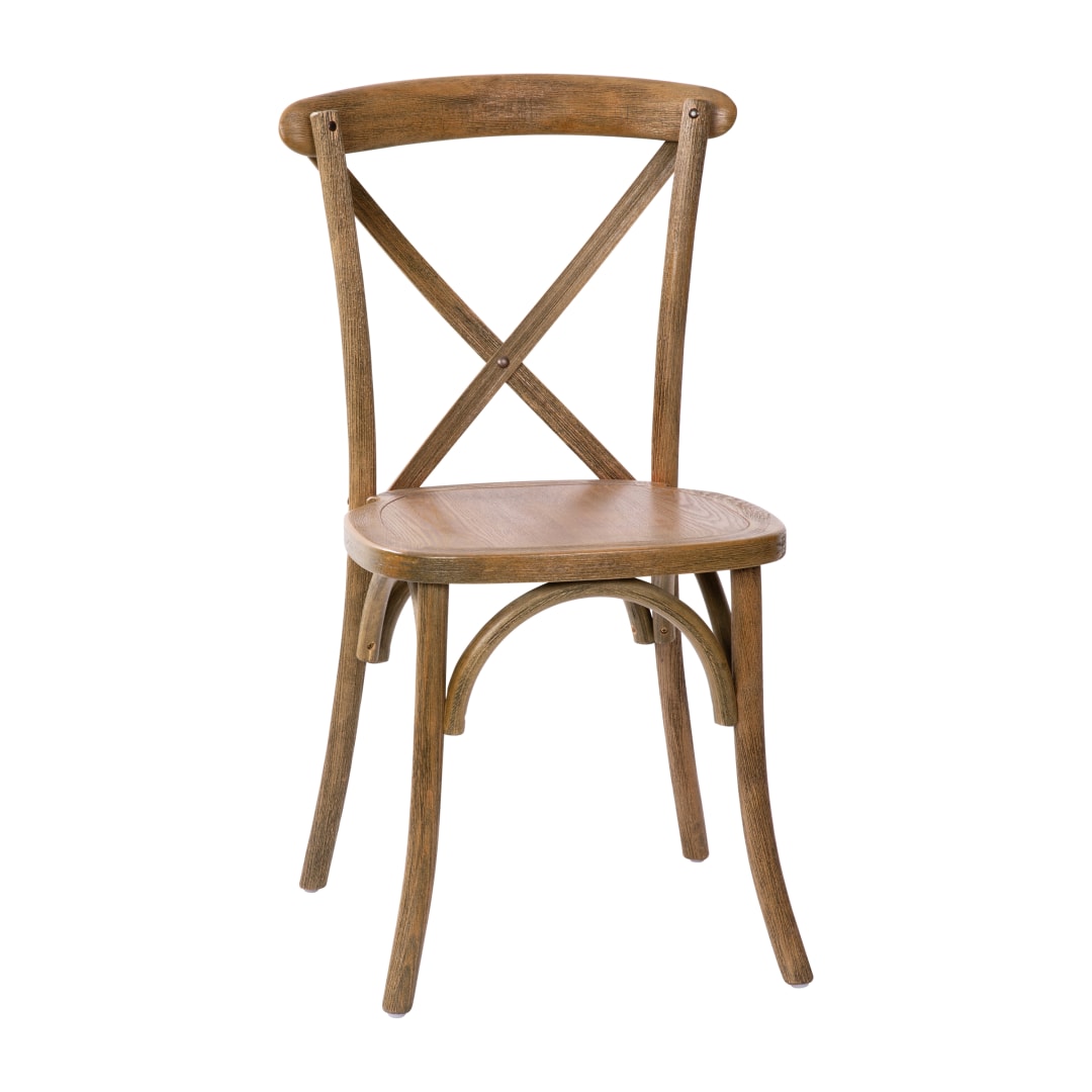 Advantage Hand Scraped and Stained Dark Natural Finish X-Back Chair