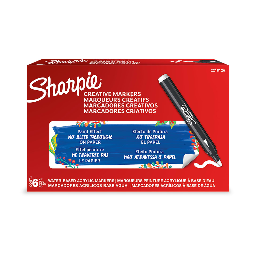 Sharpie Creative Marker, Water-Based Acrylic Marker, Bullet Tip, White, 1 Count
