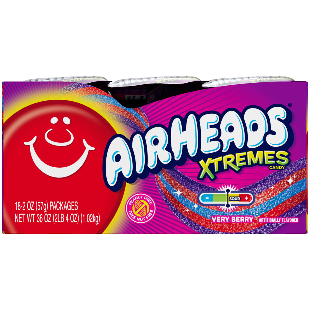 Airheads Xtremes Belts Very Berry 2 oz Trays - 18 Pack