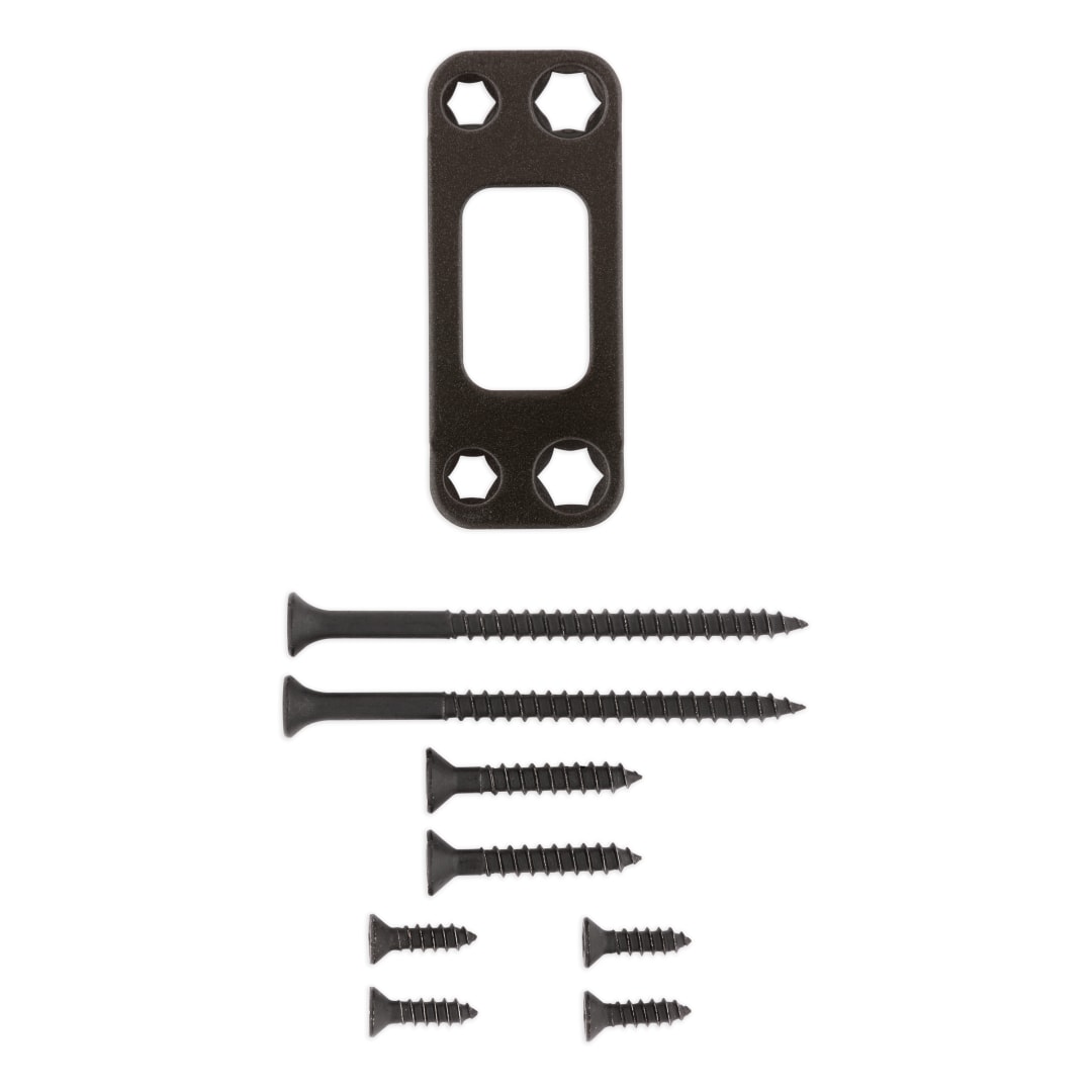 Deadbolt Round Corner Strike w/ Screws for Matte Black or Venetian Bronze Finish