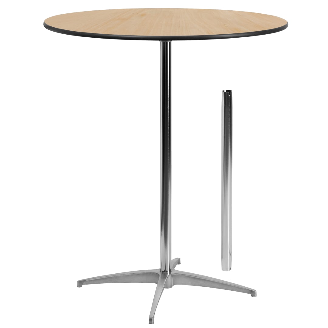 Lars 36'' Round Wood Cocktail Table with 30'' and 42'' Columns