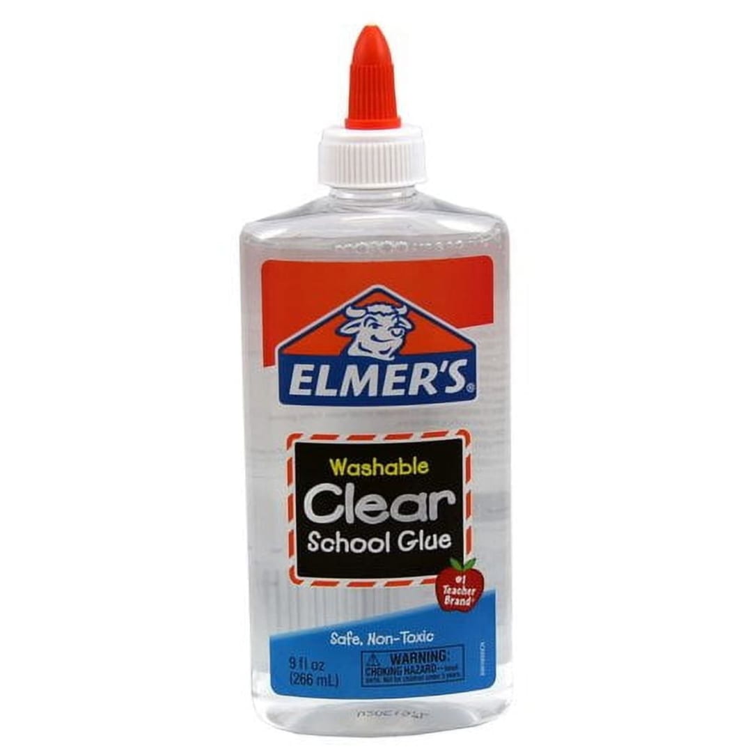 Elmer's Liquid School Glue, Clear, Washable, Great for Making Slime, 9 Ounces, 1 Count