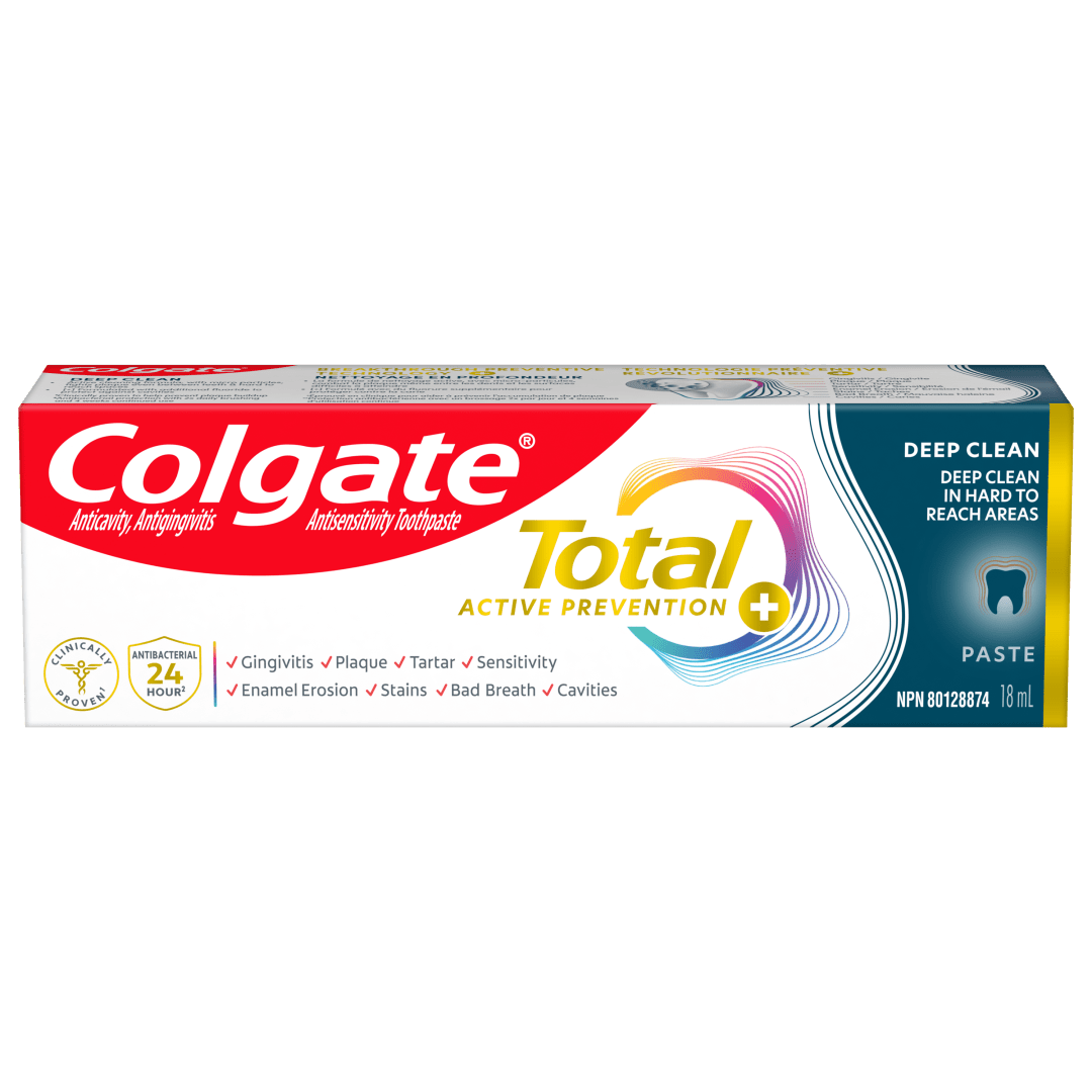 Dentifrice Colgate Total Avancé Nettoyage professionnel, un dentifrice blanchissant multiavantages qui protège les dents sensibles pour un beau sourire, 180 mL, paquet de 1