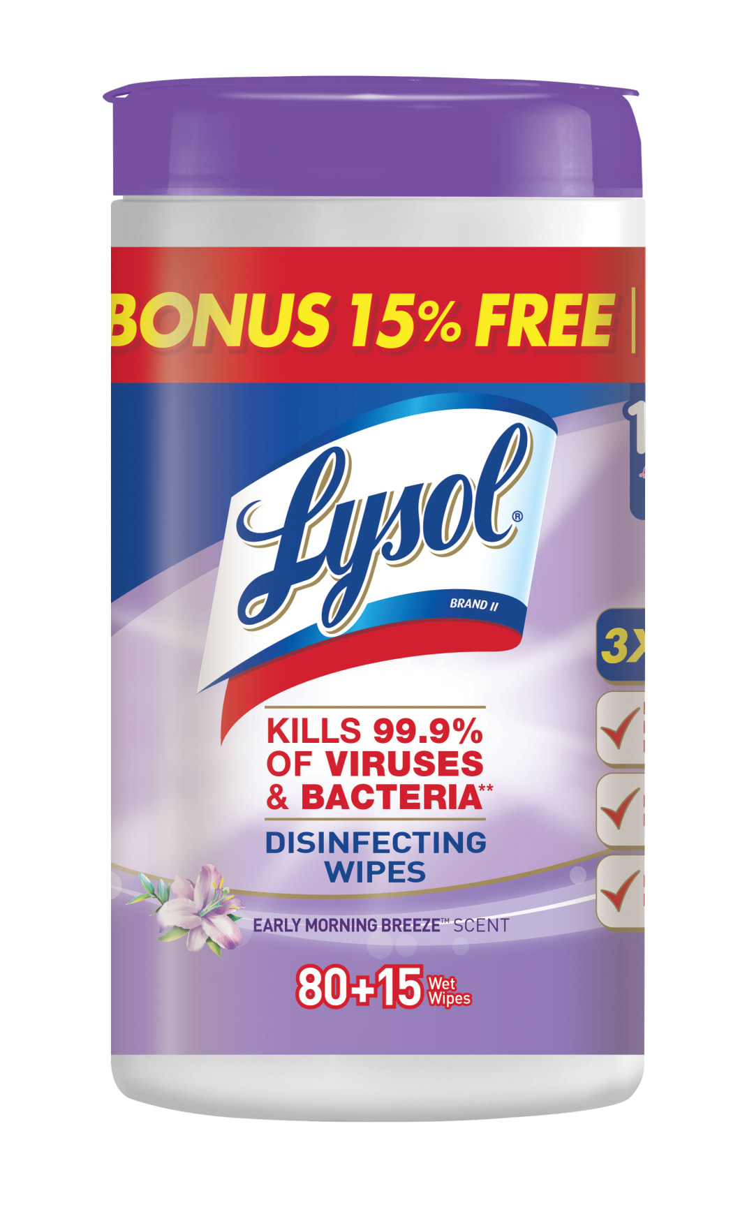 LYSOL® Disinfecting Wipes - Early Morning Breeze 6/(80+15) ct.