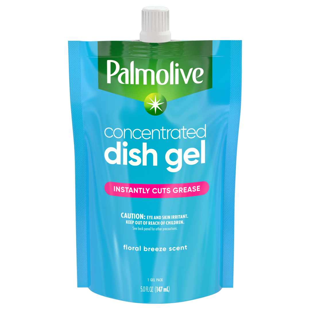 Palmolive Shake & Clean Dish Soap Liquid Refill Pouch 2 Pack, Gel Dish Soap Concentrate, Floral Breeze Scent