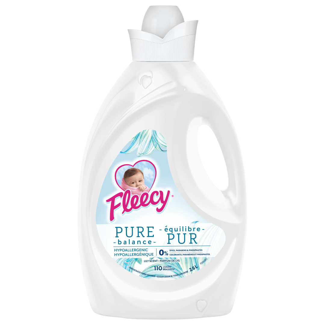 Fleecy Pure Balance Liquid Fabric Softener, Lily, 110 Loads, 2.6 L