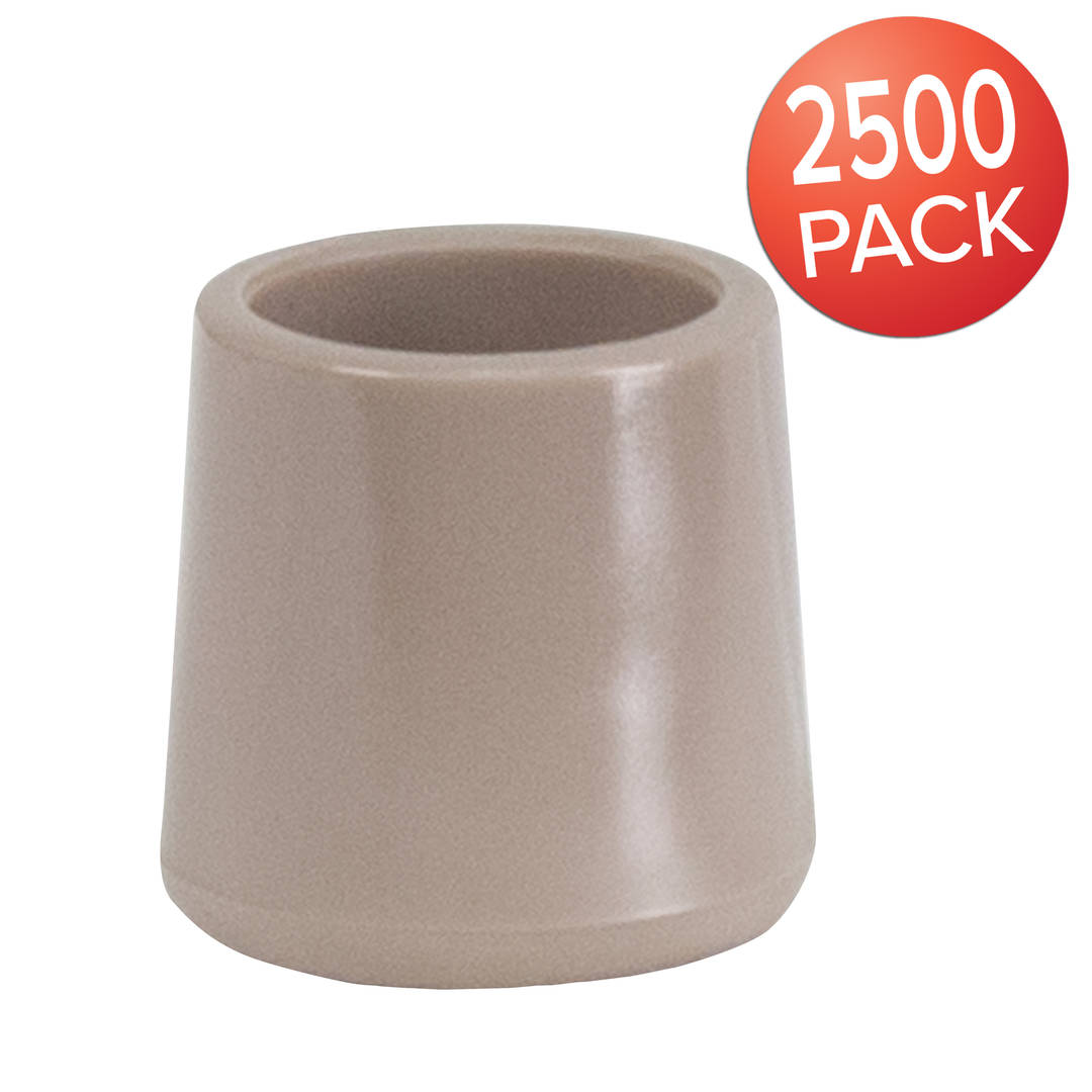 Hercules 2500 Pack Beige Replacement Foot Cap for Beige and Brown Plastic Folding Chairs