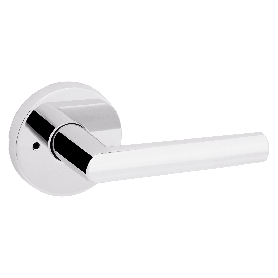 Milan Bed/Bath Lever w/ Round Rose in Polished Chrome