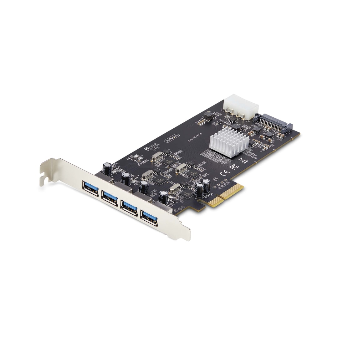 4-Port USB-A 5Gbps PCIe USB Card - 4 Dedicated Channels