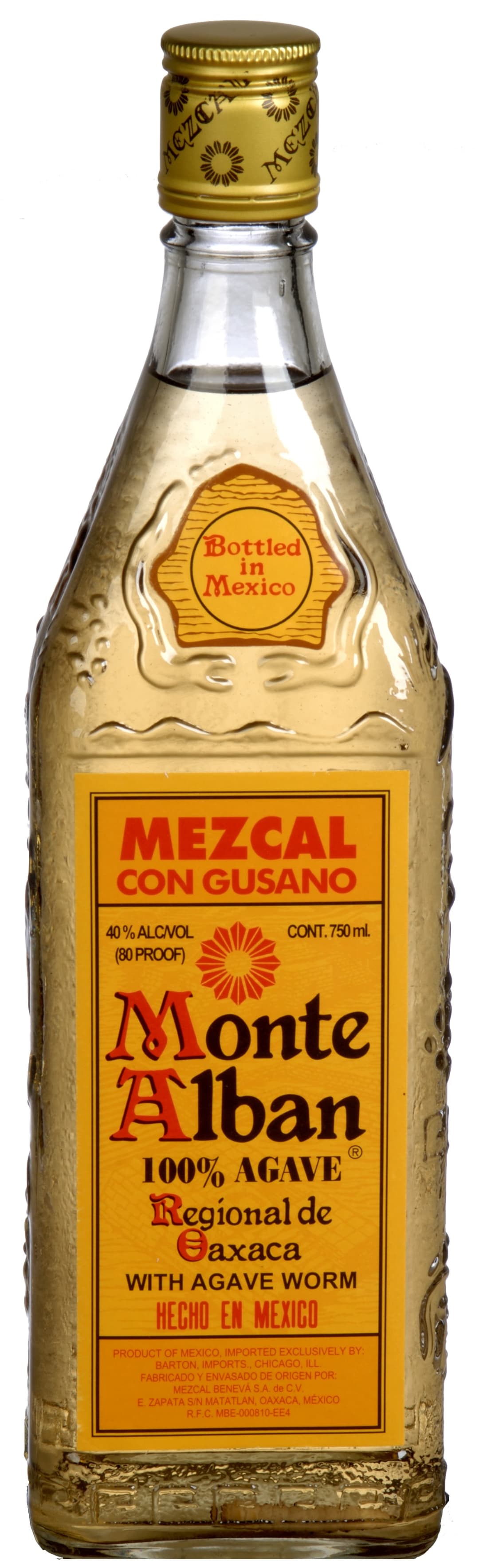 Monte Alban Mezcal Tequila 750ml 80 Proof