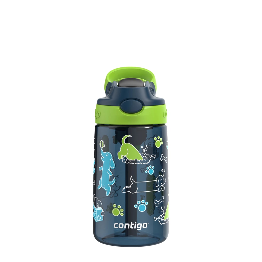 Contigo® Aubrey Leak-Proof Spill-Proof Water Bottle, Lime with Dogs, 14 oz