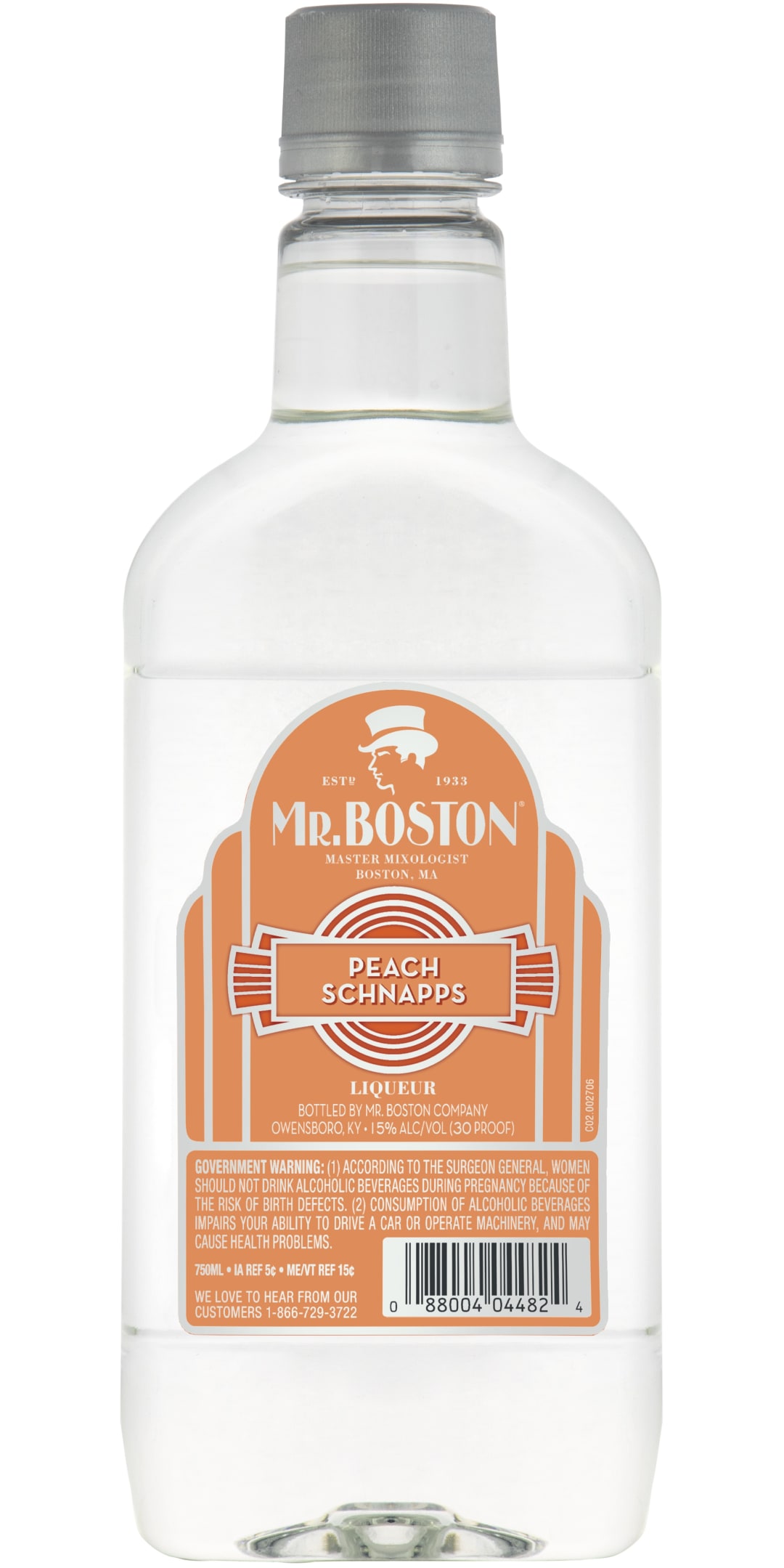 Mr. Boston Peach Schnapps Liqueur 750ml 30 Proof