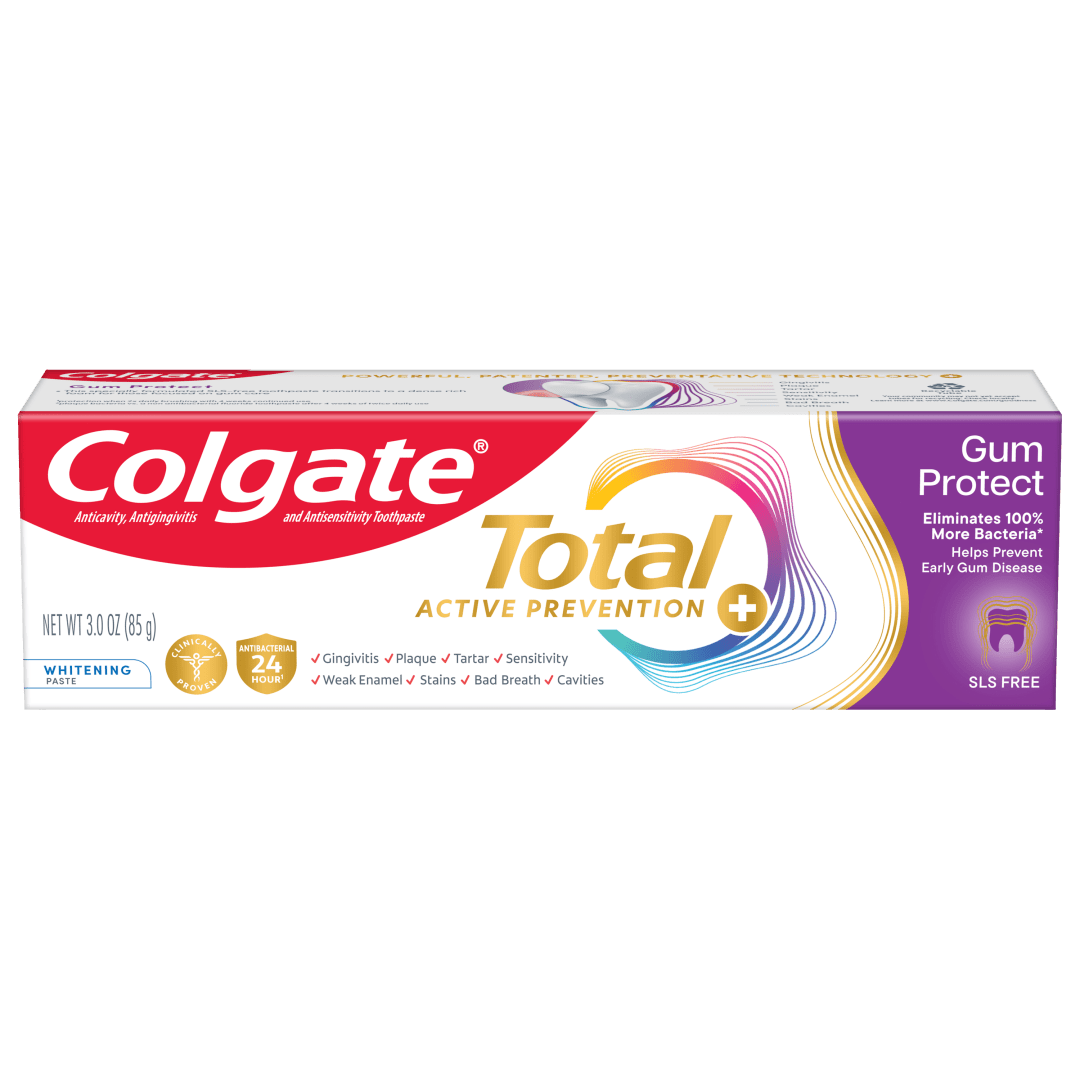 Colgate Total Active Prevention Gum Protect Whitening Toothpaste, Fresh Mint Paste, 3 Pack, 3 oz