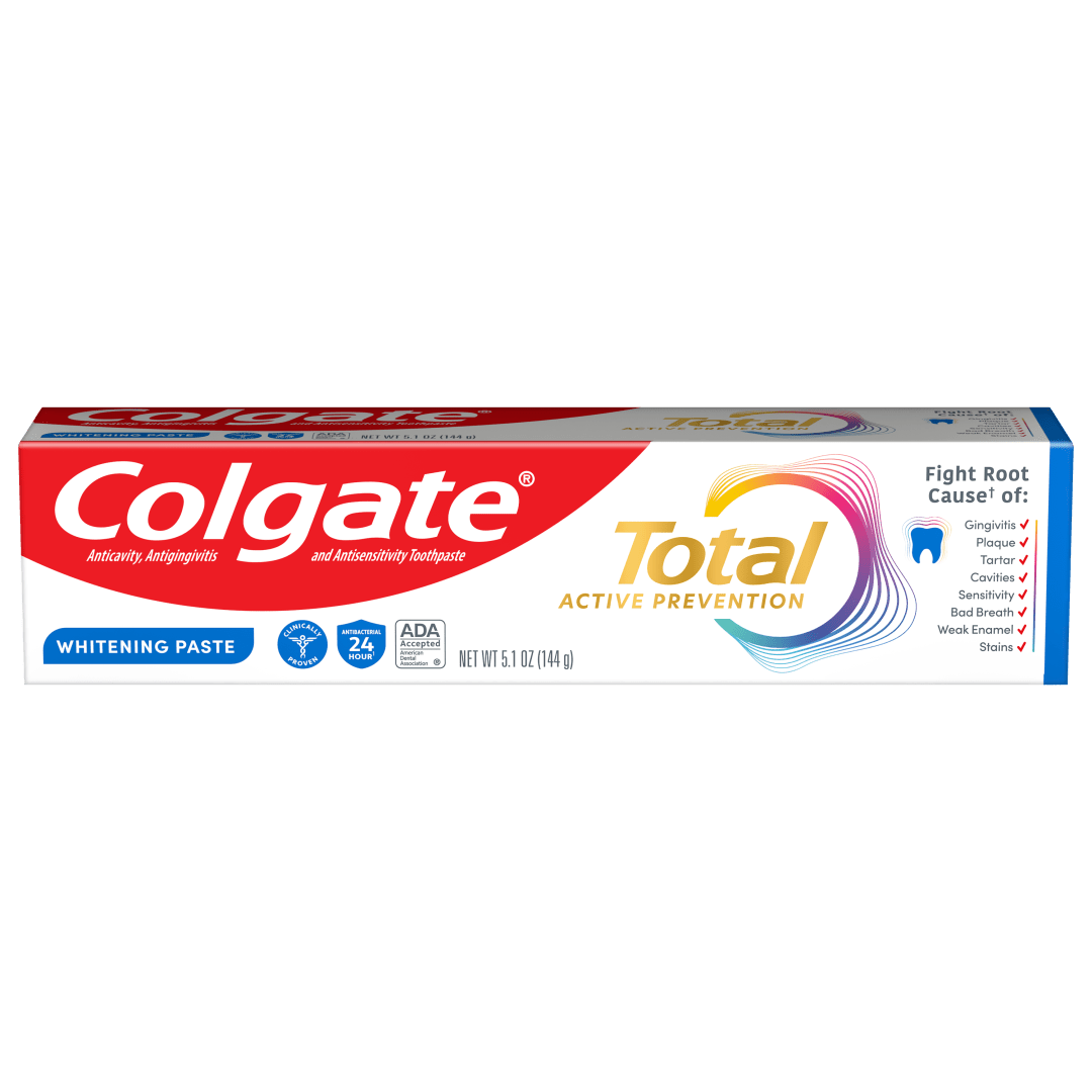 Colgate Total Active Prevention Whitening Toothpaste, Mint, 5.1 oz