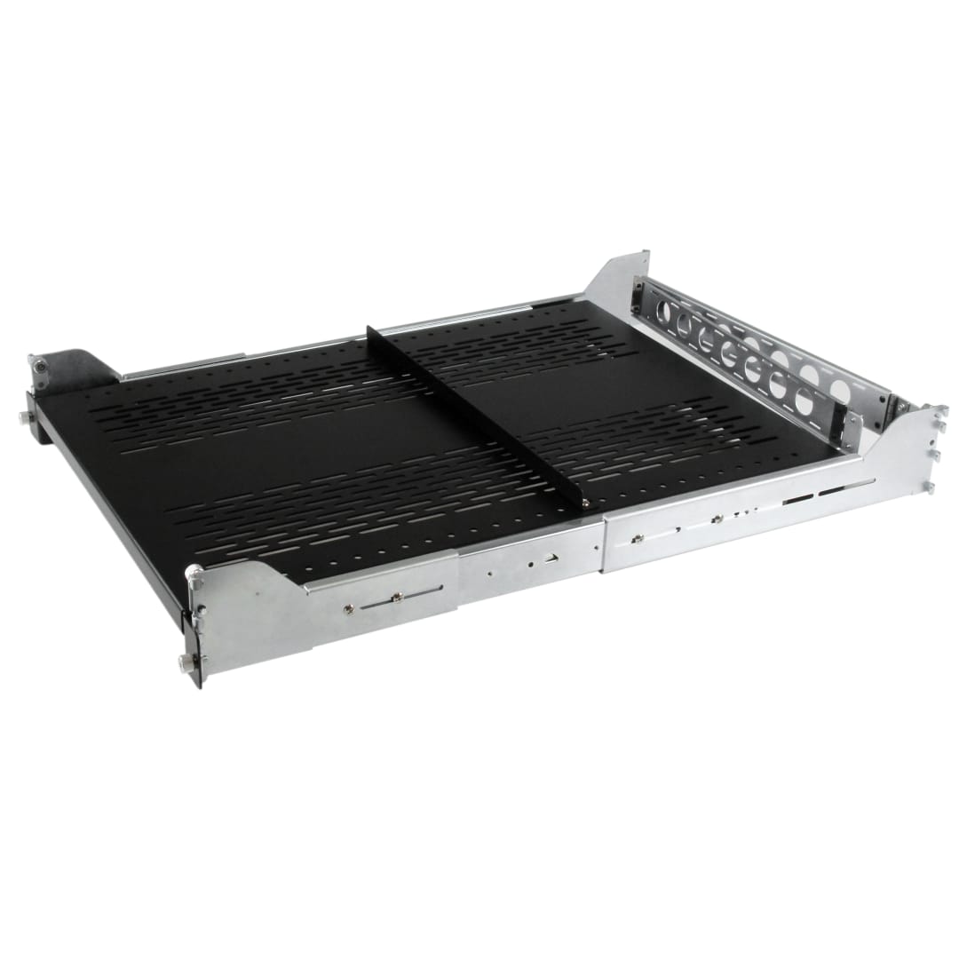 2U Sliding Vented Server Rack Shelf w  Cable Mgmt