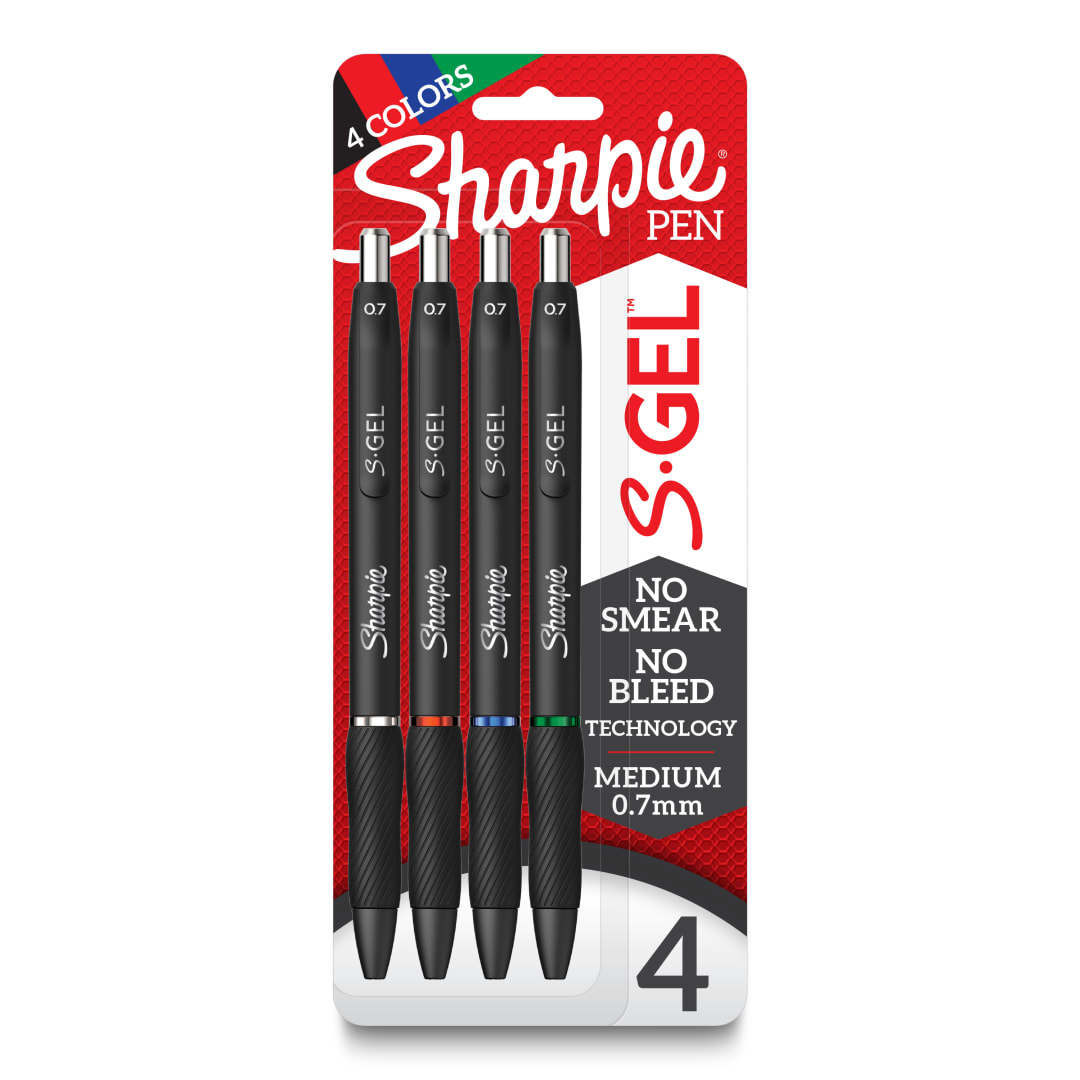 SHARPIE GEL 0.7MM 4CT B.ASST