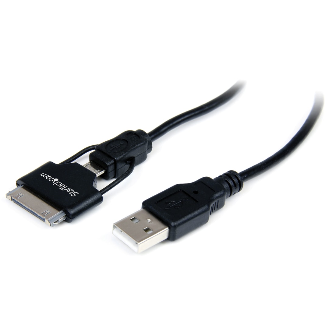 1 m USB Cable to Micro USB and Dock Connector