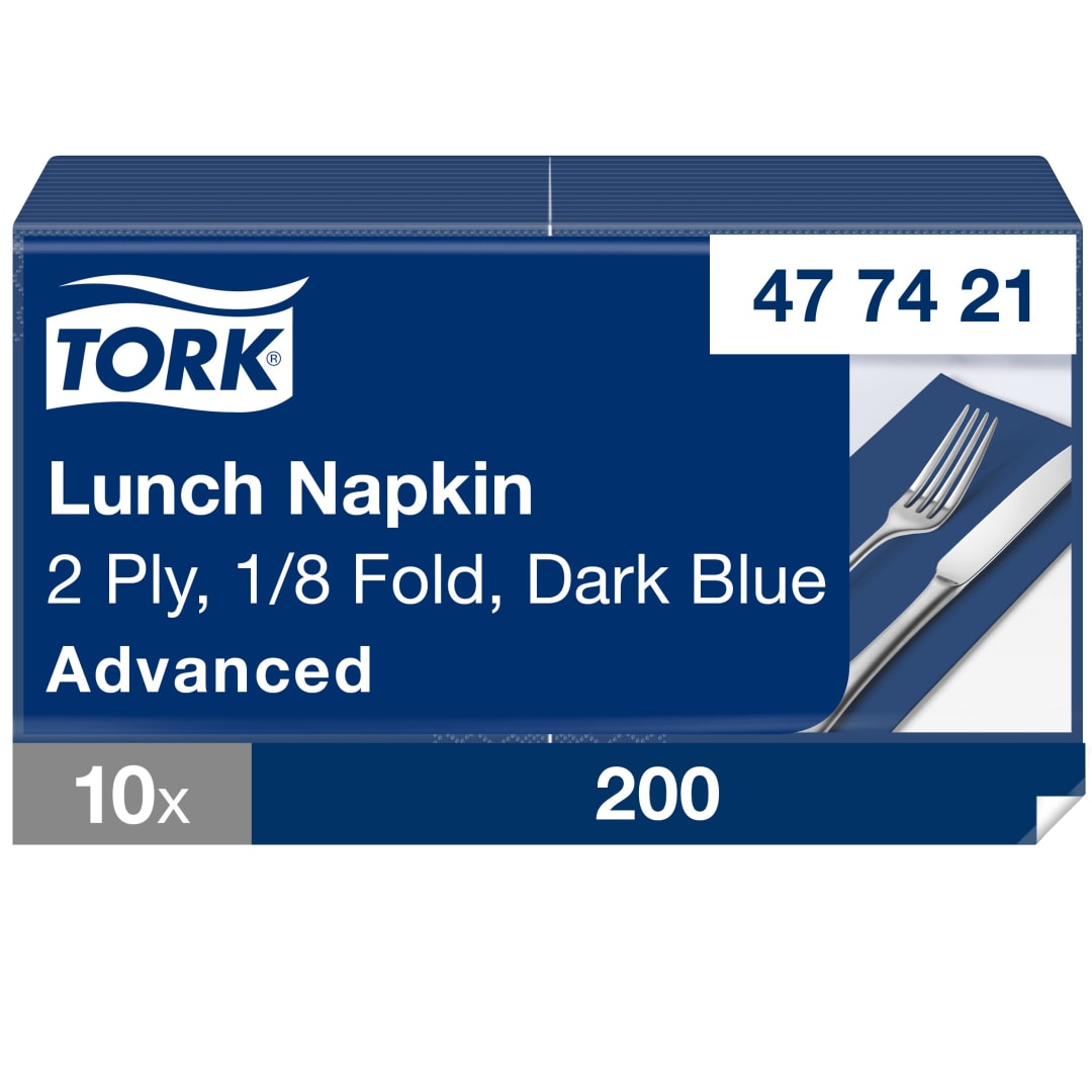 Tork Dark Blue Lunch Napkin 1/8 Folded