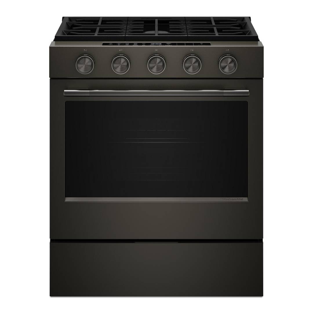 KitchenAid 5 Cu. Ft. Smart Slide-In Natural Gas Range in Black Ore KSGS530SBE
