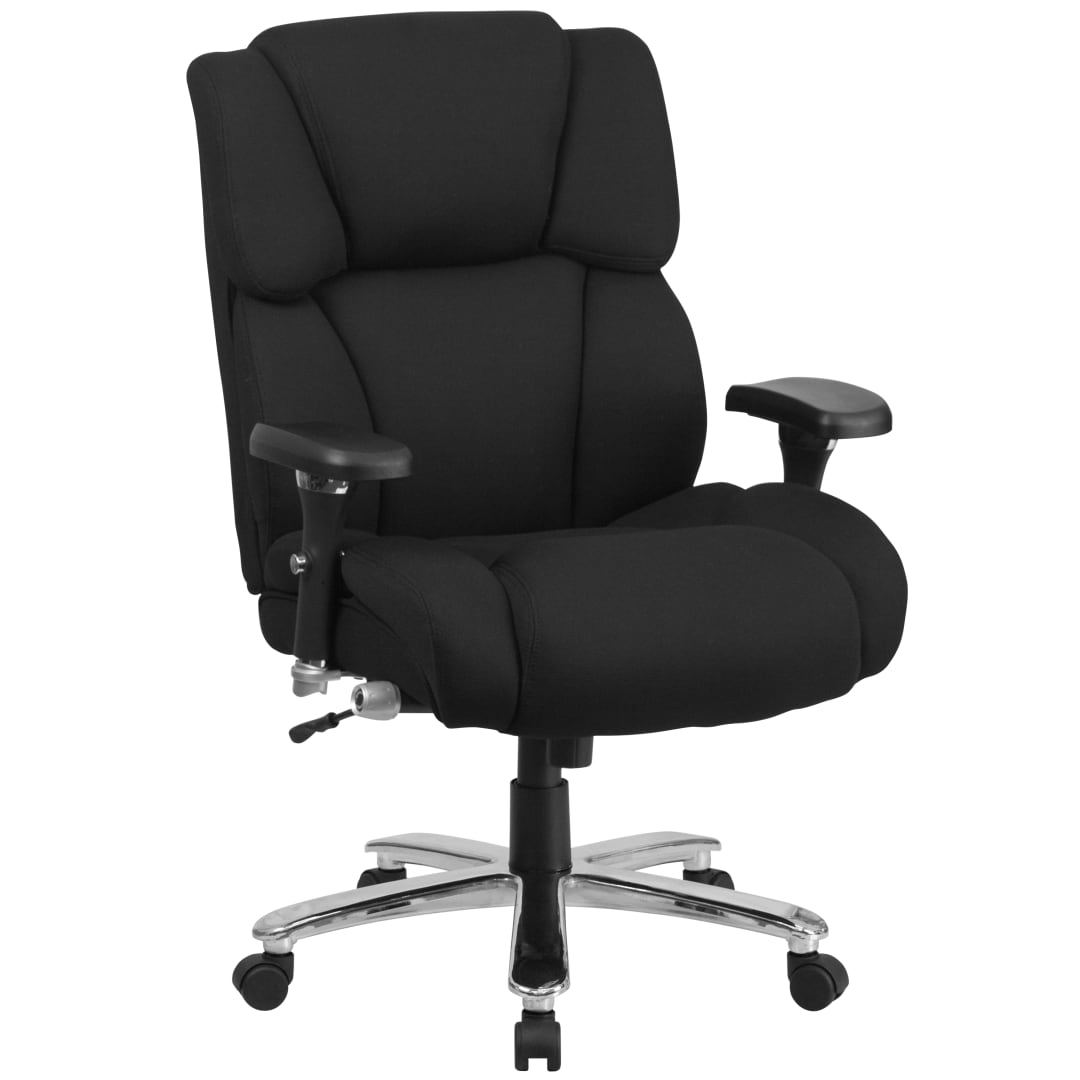 HERCULES Series 24/7 Intensive Use Big &amp; Tall 400 lb. Rated Black Fabric Executive Ergonomic Office Chair with Lumbar Knob