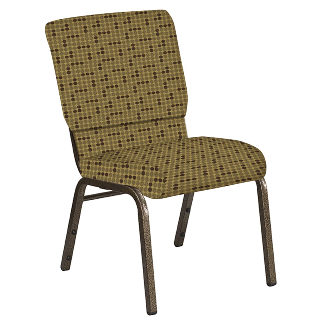 Embroidered 18.5''W Church Chair in Eclipse Amber Fabric - Gold Vein Frame