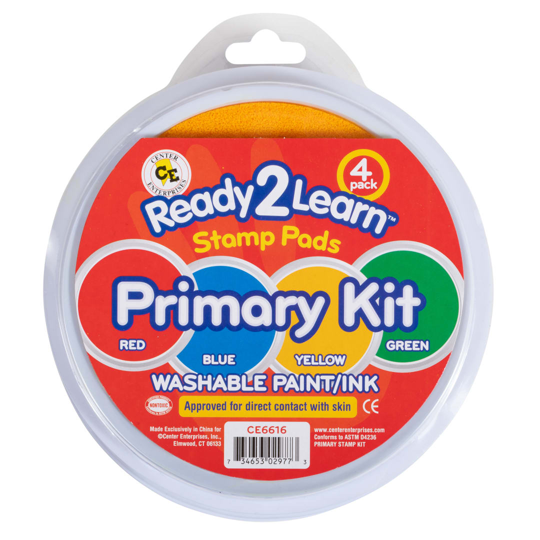 Jumbo Circular Washable Stamp Pads - Primary - Set of 4