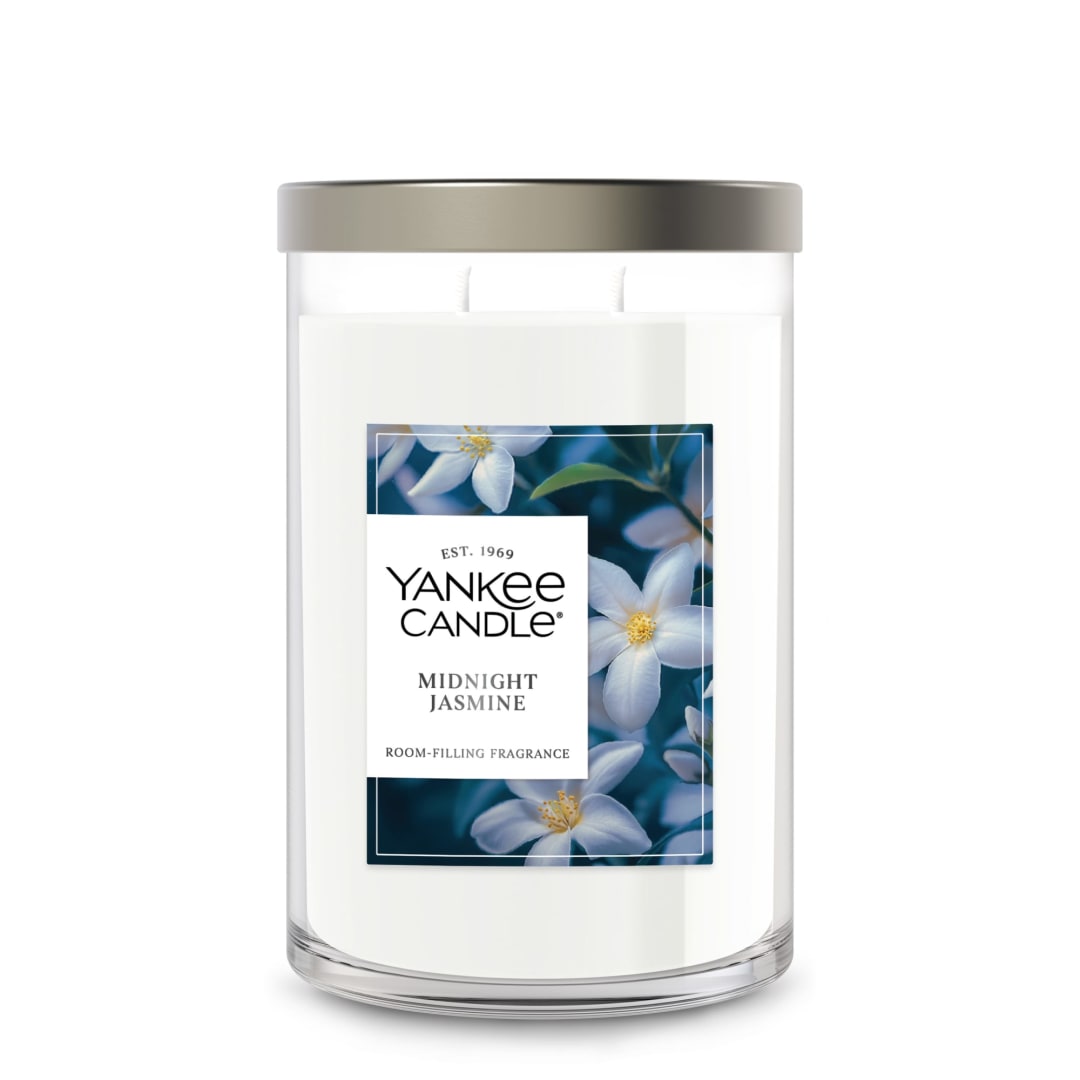Yankee Candle Large Tumbler Scented Candle with up to 80 Hour Burn Time, Premium Plant Wax Blend for Consistent Burn, 20 oz Tumbler Candle with Room Filling Fragrance, Midnight Jasmine