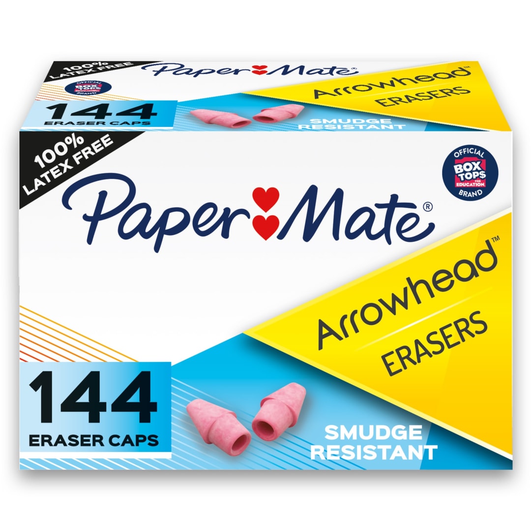 Paper Mate® Arrowhead Pink Pearl Cap Erasers, 144 Count